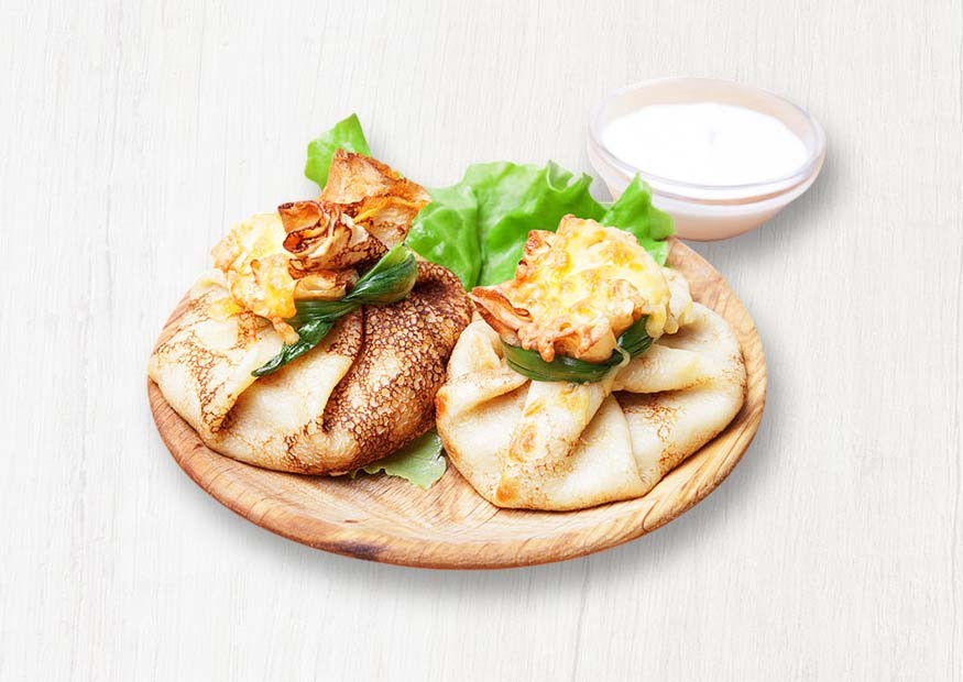 Pancakes with mushrooms